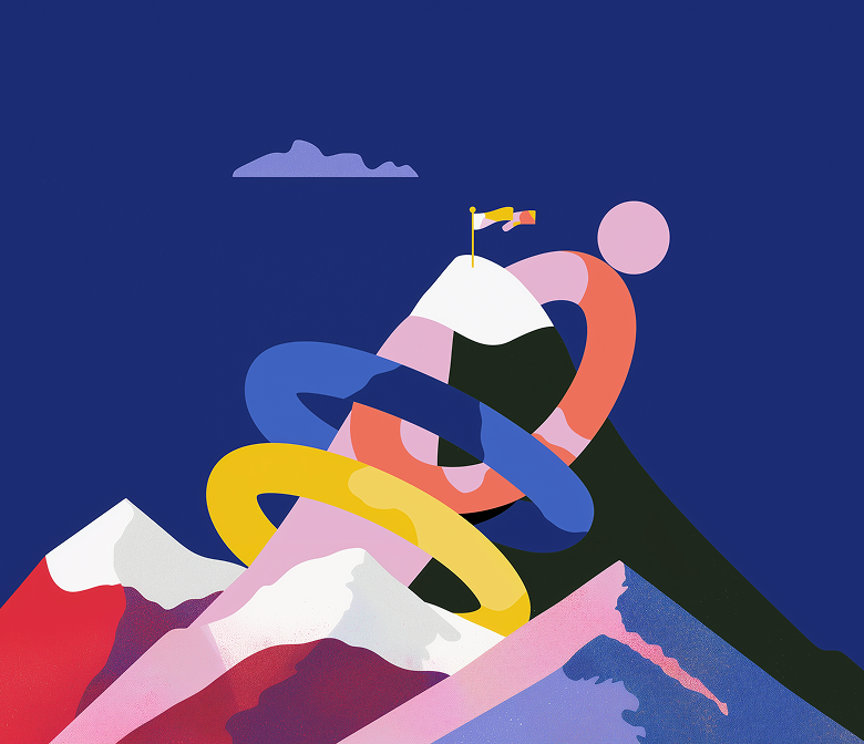 Mountain climb illustration